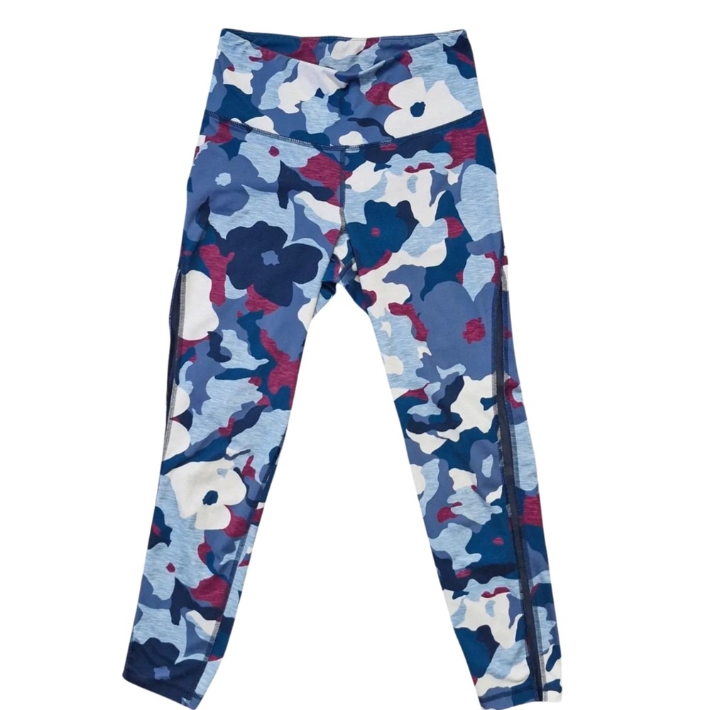 Old Navy Active Floral Camo 7/8 Leggings Blue Maroon Women’s Small